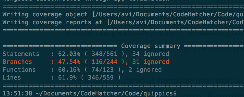 Code Coverage Process End